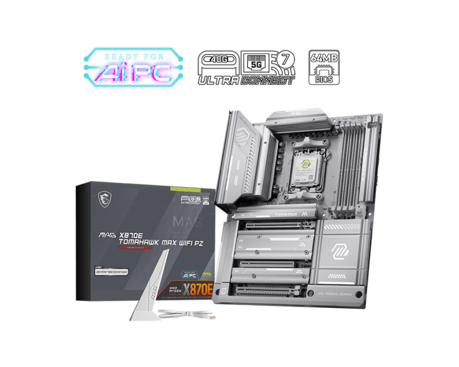 MSI MB MAG X870E TOMAHAWK MAX WIFI PZ,X870E,AM5,4DDR5,3PCI-Ex16,4M.2,4SATA3.0,1USB3.2 Gen2x2,3US
